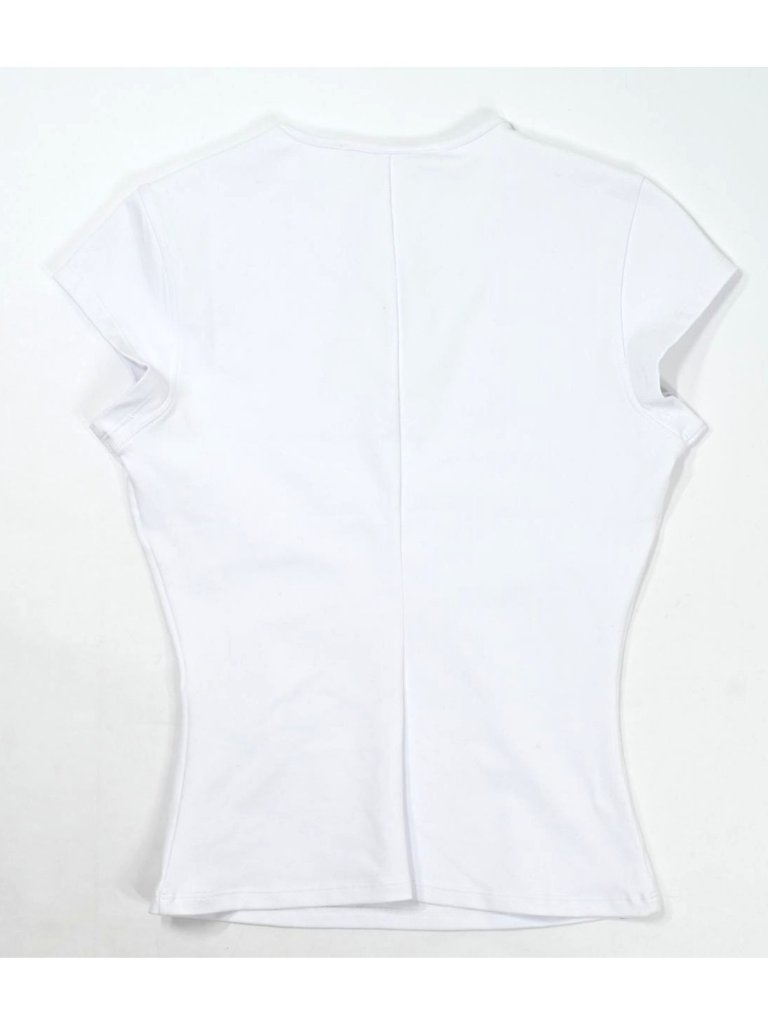 Tank Air Cap Sleeve Baby Tee In White — image 4 of 4